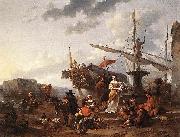 Nicolaes Pietersz. Berchem A Southern Harbour Scene Germany oil painting artist
